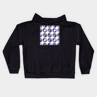 Mid Mod Geometric Blue Purple Kids Hoodie